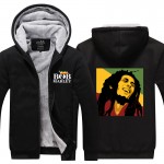 Bob Marley Men Hoodies Winter Jacket Thicken Fleece Zipper Hip Hop Sweatshirt USA size Plus size