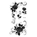 Body Art Sex Products waterproof temporary tattoos for men women sexy black rose design flash tattoo sticker HC1185