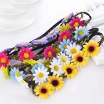Boho Daisy Hair Bands for Women Hair Accessories New Wreath Headbands Festival Scrunchy Elastic Flower Hair Garland 