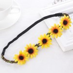 Boho Daisy Hair Bands for Women Hair Accessories New Wreath Headbands Festival Scrunchy Elastic Flower Hair Garland 
