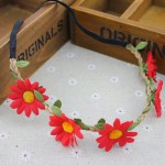 Boho Daisy Hair Bands for Women Hair Accessories New Wreath Headbands Festival Scrunchy Elastic Flower Hair Garland 