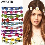 Boho Daisy Hair Bands for Women Hair Accessories New Wreath Headbands Festival Scrunchy Elastic Flower Hair Garland 