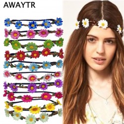 Boho Daisy Hair Bands for Women Hair Accessories New Wreath Headbands Festival Scrunchy Elastic Flower Hair Garland 