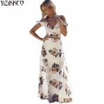 Boho Style Long Dress Women Beach Summer Off Shoulder Plus Size Dresses Floral Print Vintage Chiffon White Maxi Dress vestidos