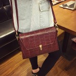 Bolish New Arrival Vintage Alligator PU Leather Women Bag Fashion Lock Women Shoulder Bag Plaid Women Messenger Bag
