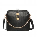 Bolish Vintage Crocodile PU Leather Women Bag Chain Strap Top-handle Bags Fashion Lock Crossbody Bag Small Shoulder Bag
