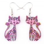 Bonsny Drop Cat Earrings Dangle Long Acrylic Pattern Earring Fashion Jewelry For Women 2016 New Arrive Accessories