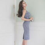 Borisovich Brand New 2017 Korean Fashion Striped Sleeveless Sexy Slim Ladies Bodycon Office Dress Women Pencil Dresses K138