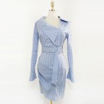Borisovich Brand New 2017 Korean Style Striped Elegant Slim Ladies Office Bodycon Dresses Women Casual Sheath Shirt Dress K132