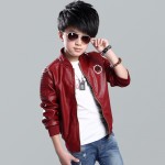 Boys Leather Jacket Spring Autumn Blazer Coat for Girl Baby Teenage Fashion Teen Outwear Brand Kid Tops Jacket Children Clothing