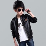 Boys Leather Jacket Spring Autumn Blazer Coat for Girl Baby Teenage Fashion Teen Outwear Brand Kid Tops Jacket Children Clothing