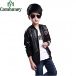 Boys Leather Jacket Spring Autumn Blazer Coat for Girl Baby Teenage Fashion Teen Outwear Brand Kid Tops Jacket Children Clothing