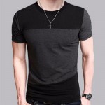 Brand 2017 Male Short Sleeve T Shirt O-Neck Men T-Shirt Hip-Hop Simple splicing Tee Tops Shirt Homme T Shirts 3XL DUNV