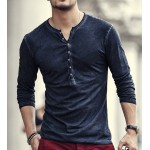 Brand Designer Men Cotton Vintage Henry T Shirts Casual Long Sleeve High quality Men old color Cardigan T shirt 2016 hot sale Brand Designer Men Cotton Vintage Henry T Shirts Casual Long Sleeve High quality Men old color Cardigan T shirt 2016 hot sale
