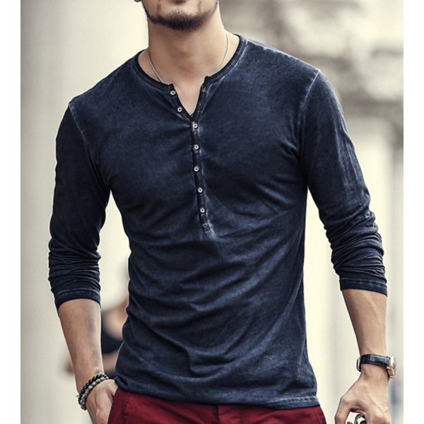 Brand Designer Men Cotton Vintage Henry T Shirts Casual Long Sleeve High quality Men old color Cardigan T shirt 2016 hot sale Brand Designer Men Cotton Vintage Henry T Shirts Casual Long Sleeve High quality Men old color Cardigan T shirt 2016 hot sale