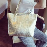 Brand Fashion Casual Women Shoulder Bags Silver Gold Black Crocodile Handbag PU Leather Female Big Tote Bag Ladies Hand Bags Sac