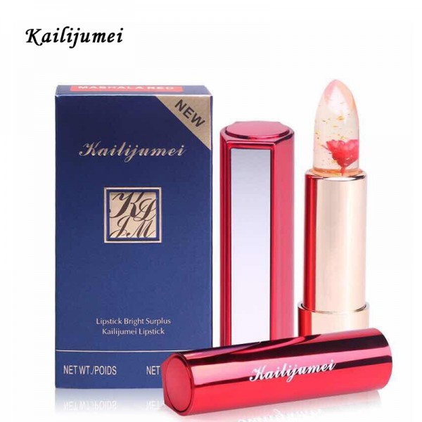 Brand Kailijumei Magic Color Temperature Change Moisturizer Bright Surplus Lipstick Lips Care Jelly Flower Lipstick