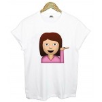 Brand New Women Tshirt Emoji Smile Print Cotton Casual Funny Shirt For Lady White Top Tee Hipster Big Size ZT203-14