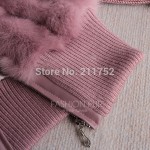 Brand New natural rabbit fur jacket with real fox fur collar real rabbit fur coat in stock