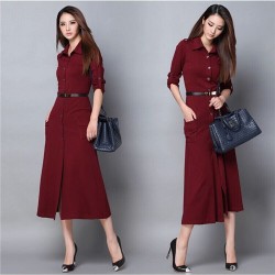 Brand Plus Size XXL Quality Elegant Casual Party Evening Maxi Long Dress Women Work Wear Vintage Sexy Brief Office Vestidos #A14
