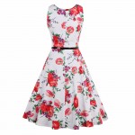 Brand S - 4XL Women Dress Retro Vintage 1950s 60s Rockabilly Floral Swing Summer Dresses Vestidos