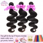 Brazilian Body Wave  3 Bundles With Lace Closure Unprocessed Brazilian Virgin Hair With Closure Human Hair Weaves