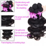Brazilian Body Wave  3 Bundles With Lace Closure Unprocessed Brazilian Virgin Hair With Closure Human Hair Weaves