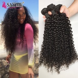Brazilian Curly Virgin Hair 3 Bundles Brazillian Curly Weave Human Hair Meches Bresilienne Lots Afro Kinky Curly Hair Weave 1B# 
