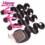 Brazilian Virgin Hair With Closure 4 Bundles Brazilian Body Wave With Closure,Brazilian Human Hair Weave Bundles With Closure