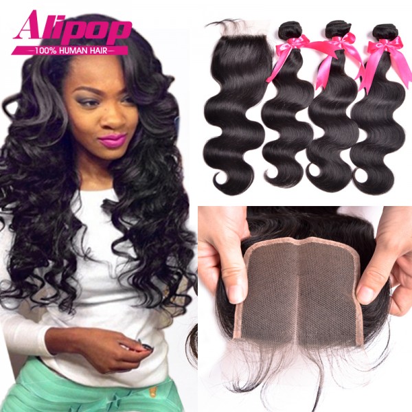 Brazilian Virgin Hair With Closure 4 Bundles Brazilian Body Wave With Closure,Brazilian Human Hair Weave Bundles With Closure