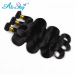 Brazilian virgin hair body wave 4pcs lot 100g 8-30inches 100% human hair Ali sky hair brazilian body wave more wavy Grade 7A