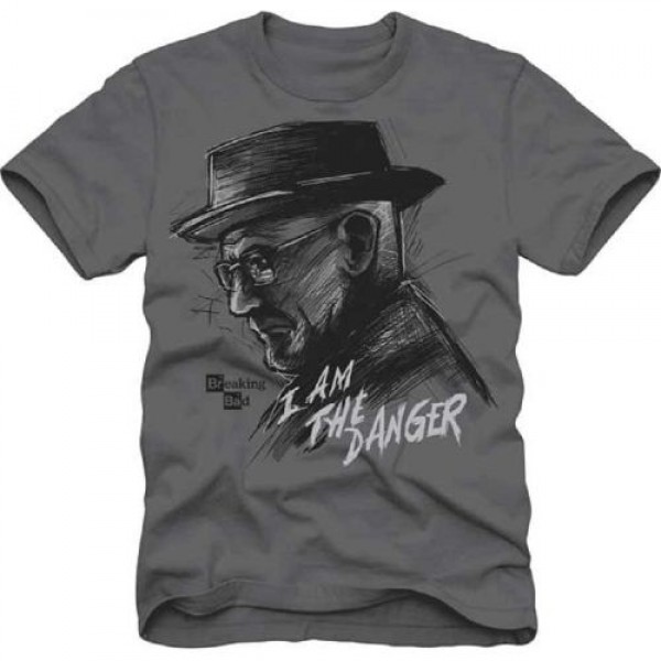 Breaking Bad WALTER HEISENBERG I AM THE DANGER Dark Grey T-Shirt Men's Summer Short Sleeve Print Shirt Camisetas uomo Shirts