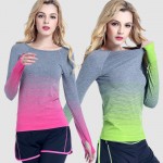 Breathable Quick Dry Women T Shirt 2017 Spring Long Sleeve Ladies Women High elasticity T-shirt Fitness Tees T-shirt Women Top