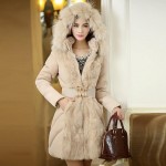 Buenos Ninos Fashionable Women Luxury Style Long Winter Parkas Ladies Fur Collar Outerwear 