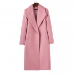 Buenos Ninos solid 5 colors autumn spring coats turn-down collar pockets long wools & blends 50