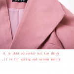 Buenos Ninos solid 5 colors autumn spring coats turn-down collar pockets long wools & blends 50