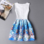 Butterfly Summer Dress 2017 New Fashion Women A-Line Mini O-Neck Sleeveless Casual Dresses Vestido de festa plus size Blue