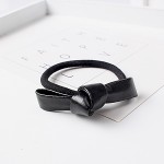 C Sold New Cute Children Girl Leather Bow Elastic Rubber Band Women Bowknot Scrunchy Headdress Accessories Rope Ponytail Holder