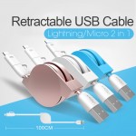 CAFELE 2 in 1 retractable USB fast charging Cable 1.5m For iPhone 7 6s plus and micro android use cable for IOS 10 iphone SE 5s