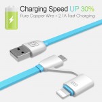 CAFELE 2 in 1 retractable USB fast charging Cable 1.5m For iPhone 7 6s plus and micro android use cable for IOS 10 iphone SE 5s