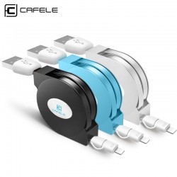 CAFELE 2 in 1 retractable USB fast charging Cable 1.5m For iPhone 7 6s plus and micro android use cable for IOS 10 iphone SE 5s
