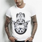 CDJLFH Brand Men Summer Fashion 9 Prints Short Sleeve O Neck T-shirt Men White Tops Shirt S M L XL XXL Size