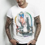 CDJLFH Brand Men Summer Fashion 9 Prints Short Sleeve O Neck T-shirt Men White Tops Shirt S M L XL XXL Size