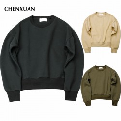 CHENXUAN  2017 new KANYE WEST FOG SEASON Sweatshirts simple solid men's Hoodies oversize drooping shoulders men's tops