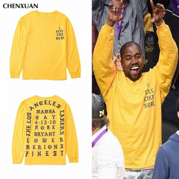 CHENXUAN 2017  Kanye West I Feel Like Kobe long sleeve commemorate T shirt