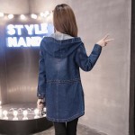 CHICD 2017 Autumn Spring Women High Quality Long Denim Jackets Fashion Loose Single Breasted Pockets Jeans Coat Female XC204