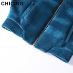 CHICING Women Warm Velvet Solid Color Short Long Sleeves Coat 2016 New Fashion Winter Basic Padded Flight Bomber Jacket B1610015