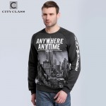 CITY CLASS 2016 Autumn&Winter Men's Sweatshirts of Brand Clothing Letter pattern Hoodies for Male Outerwear City Photo 2765