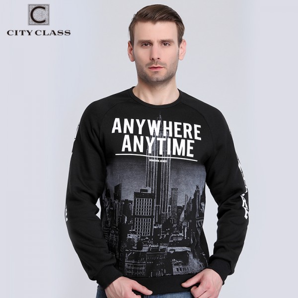 CITY CLASS 2016 Autumn&Winter Men's Sweatshirts of Brand Clothing Letter pattern Hoodies for Male Outerwear City Photo 2765