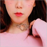 CM697 Fashion punk Jewelry sweet heart Necklace, Clear Transparent PU Leather Choker Punk Goth 100% Handmade Collar Necklace